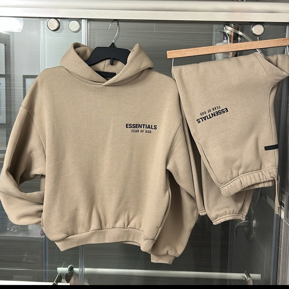 Essentials Other - ✨ ESSENTIALS ✨ NWOT Kids Fleece Set Hoodie Sz 10 And Joggers Size 12 Desert Sand